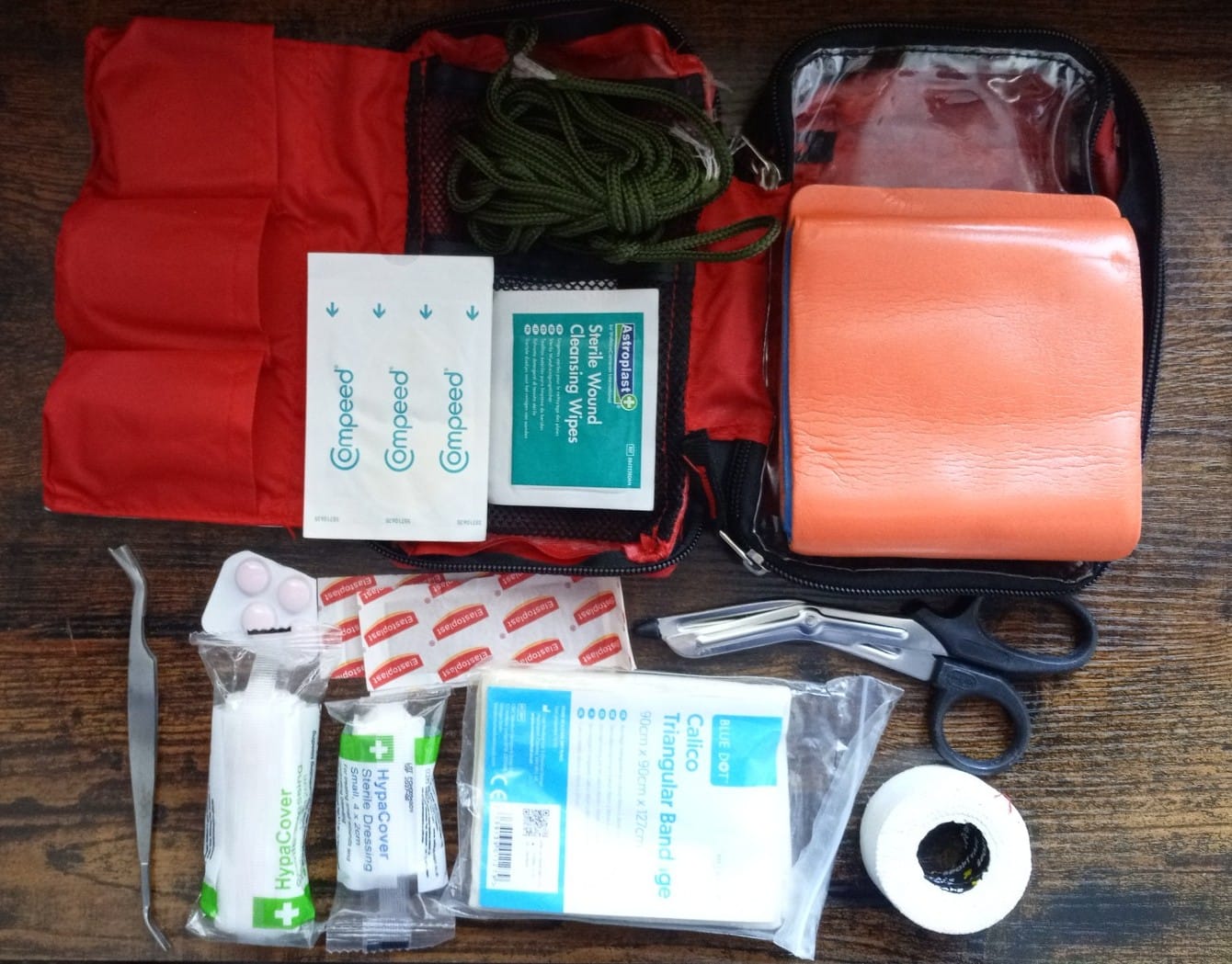 A first aid kit and its contents