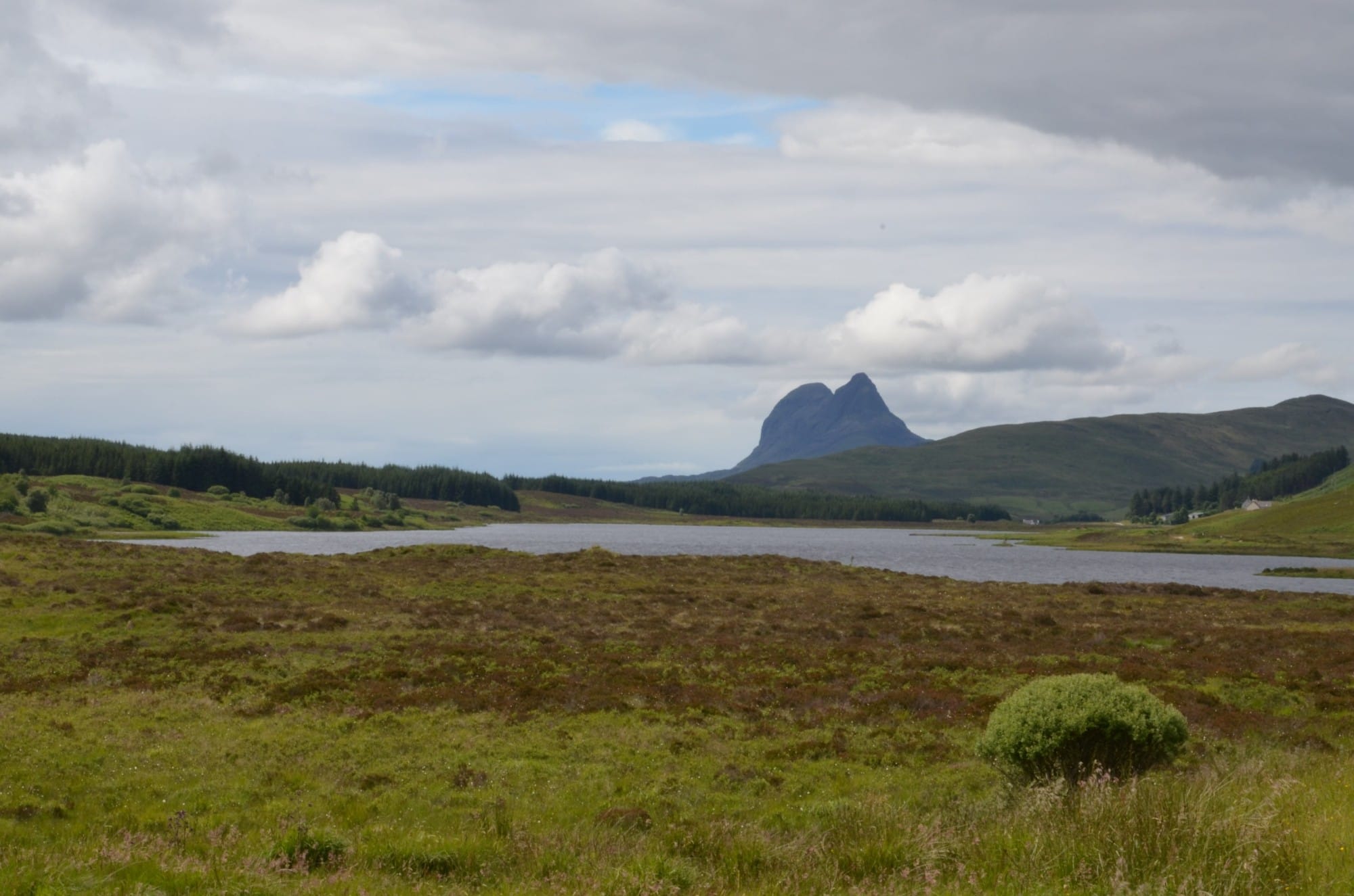 Suilven, a unique dome-shaped hill in the Highlands